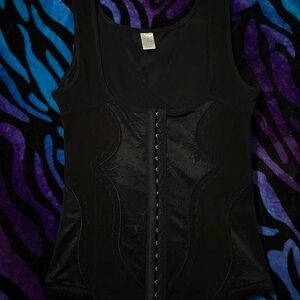 Black corset top with lace up back